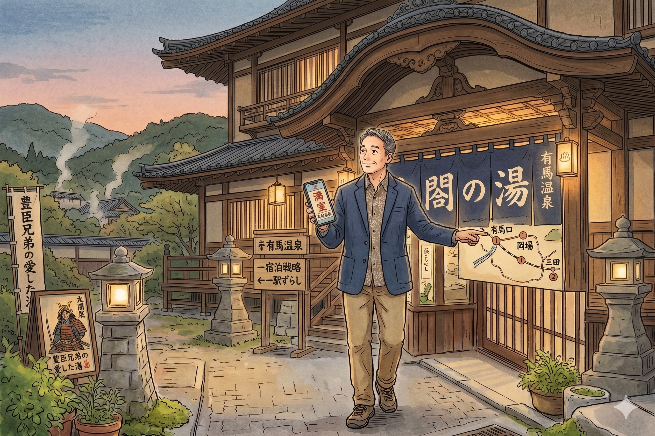 有馬温泉で宿泊予約できないときは岡場か三田へ